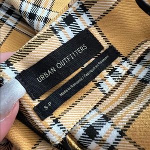 Urban Outfitters Plaid Yellow and Black mini dress with black straps